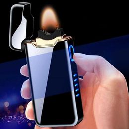 USB Rechargeable Electric Plasma Lighter High Power Arc Windproof Electronic Metal Cigarette Accessories Men's Gift New