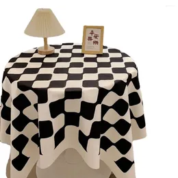 Table Cloth Checkerboard Checkered Round Nordic Style Light Luxury High-end Sense Dining Fabric Tea LFS3673