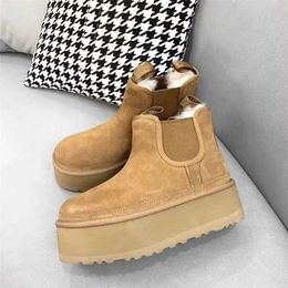 Fibre Super Thick Leather Soled Snow Boots Children's Cotton Shoes Plush Thickened Women's Cold Proof Warm