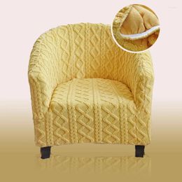 Chair Covers Yellow Warm Thicken Club Sofa Cover Jacquard Candy Colours 1 Seater Couch For Sofas Living Room Bar Furniture