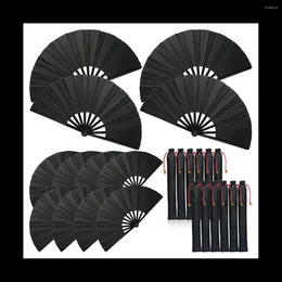 Party Decoration 12 Sets Folding Fan With Sleeves Silk Hand Chinese Japanese Taichi Handheld Dancing Prop