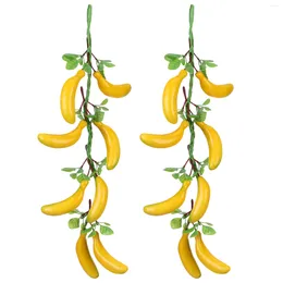 Party Decoration 4 Pcs Simulated Banana Hanging Skewers Home Decor Pendant Toy Props Simulation Fruit Pu Po Craft Child Toys