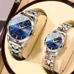 Wristwatches Multi Functional Brand Men's Quartz Wrist Watches Stainless Steel With Calendar Waterproof Watch For Men