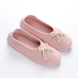 Slippers Women's Cosy Slipper Lightweight House Shoes Cotton Knit Ballerina Slippers with Indoor Anti-Skid Rubber Sole 231207