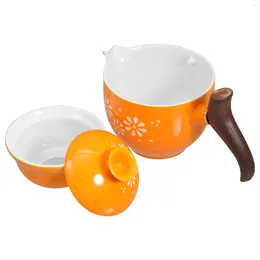 Dinnerware Sets Decorative Tea Kettle Elegant Rotatable Ceramic Pot Convenient Kitchen Teapot