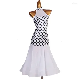 Stage Wear Ballroom Dress Standard Ladies Dresses Polka Dot Sleeveless Gown