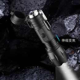 Multifunctional Aluminium Shell Waterproof Double Arc Cigarette Lighter Outdoor Camping Ignition Tool with Flashlight Lighting