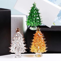 Decorative Objects Figurines 1pc Crystal Christmas Tree Ornament figurine Home Decor 231207