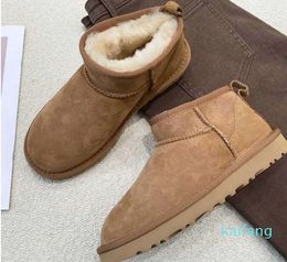 Sheepskin Wool Low-cut Warm Shoes thick Man and Women Short Super Mini