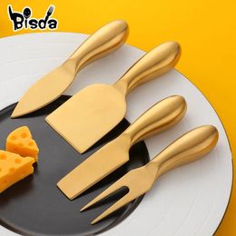 Cheese Tools 4pcst Cheese Tool Gold Cheese Slicer Cutter Knife Creative Cheese Graters Kitchen Tools Cake Spatula Butter Knife cheese set 231206