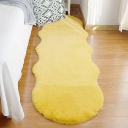 Carpets Luxury Faux Rabbit Fur Carpet Modern Living Room Sofa Mat Bedroom Imitation Leather Rugs Plush Bedside Foot Pad Decor Cushion 231207