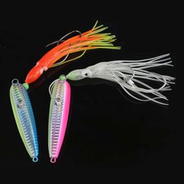 New Baits Lures Fishing Lures Soft Squid Baits Jigging Head Slow Jig Lure Luminous Octopus Jig Lure Metal Hard Bait Fishing Accessories