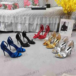 Designer Sandals Women Stiletto Pumps Open Toe Buckle Ankle Straps Dress Shoes Loafers Luxury Bottoms High Heels Thermal Rubber 11cm Pumps