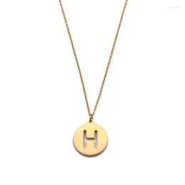 Pendant Necklaces Vinnie Design Jewellery Gold Colour Women Stainless Steel Friends Family Initial Letter Necklace Collier