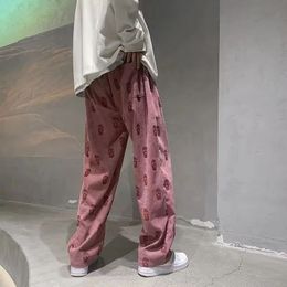 American vibe pants High street hipster ins hipster pink overalls men straight leg West Coast oldschool pants 52