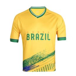 Other Sporting Goods Quick Dry Brazil Football Jersey Camiseta Hombre National Team Soccer Uniform Sports Wear 231206