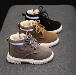 Boots Children Casual Shoes Autumn Winter Short Boys Fashion Leather Soft Antislip Girls 21-30 Sport Running