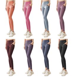 Lu Lu Pant Lemon Align New Pants Women High Waist Women's Gym Leggings Push Up Slimming Running Pilates Workout Strethy Fitness Yoga Sportwear