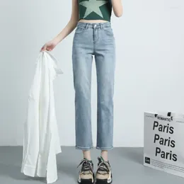 Women's Jeans Straight Slim Fit Denim For Women High Waist French Elastic Classic Sweet Girl Design Arrivals Long Pants