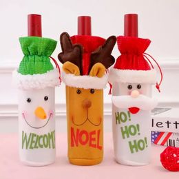 Claus Snowman Santa Bag Wine Bottle Cover Dress for Christmas Party Decoration FY5896 1114