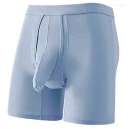 Underpants Men's Long Elephant Nose Boxers Panties Separate Scrotal Pocket Underwear Breathable Sports Shorts Leg Boxer
