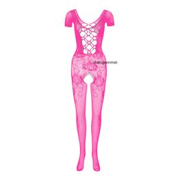 Adult Fun Sleepwear For Men S Lingerie Flower Fishnet Bodysuit Exotic Apparel Open Crotch Nightwear Gay Jumpsuit Sexy Costumes