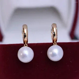 Stud Earrings Freshwater Pearl 11-12mm White Circular Strength 925 Silver