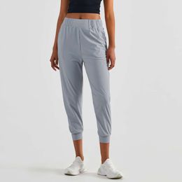 Lu Lu Lemon Align High-Rise Cropped Jogger With Pocket Women Buttery-soft Weightless Running Pants for Low-impact Workouts Yoga Leggings Sports Capris