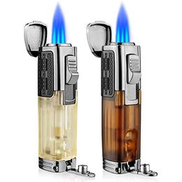 CIGARFEAST Torch Lighters Triple Jet Windproof Flame Lighter with Punch Butane Refillable NOBOX (Without No Gas)