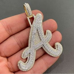 Custom Letter Real Moissanite Diamond 925 Silver Initial Pendant Charm Iced Out Jewelry Vvs for Men Women