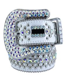 2022 Simon rhinestone Belt with bling rhinestones for mens Women Designer belts as birthday Christmas gift8980626