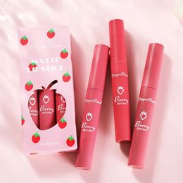 Lipstick 3 Pcs Sweet Liquid Set Matte Velvet Lip Glaze Waterproof Long Lasting Nonmarking Natural Tint Cosmetic Kit YZL1 231207