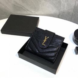 Designer Luxury Card Holders Pocket Pussys Purse Mens Women Wallet Letter Leather Solid Colour Bag Coin Purses216G