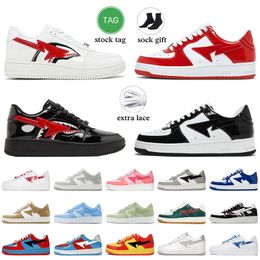 Sharks Face White Black Designer Casual Shoes A Bathing Ape BapeSK8 Sta Patent Leather Red Blue Grey Camo Combo Pink Sk8 Star JJJJound Sneakers Women Mens Trainers
