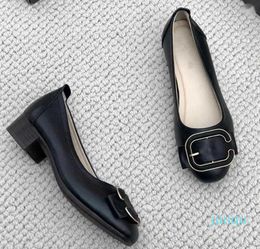 Commuter Casual Chunky Heels Retro Mary Jane Leather Loafers Women