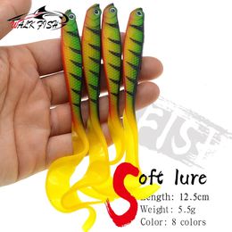 Baits Lures WALK FISH 4PCS Jigging Wobblers Fishing Lure 125cm 55g shad Ttail soft bait Aritificial Silicone Bass Pike 231207