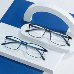 Sunglasses Metal Full Frame Blue Light Blocking Student Vintage Myopia Glasses With Degree Square Reader Optical Spectacle Eyeglass