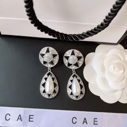 Women's Boutique Drop Earrings 925 Silver Plated Designer Jewellery Elegant Fashion Love Gift Earrings High Quality Pearl Earrings 2024