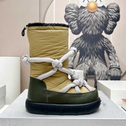 Autumn And Winter New Fur Integration Rope Knot Snow Boots Women's Boots Single Boots Cotton Shoes In Europe And The United States Space Boots Ski Boots 120723a