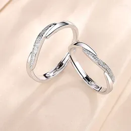 Cluster Rings Fashion Surround Shaped Finger For Women Shiny Crystal Marriage Party Bridal Adjustable Jewelry Gift Couple