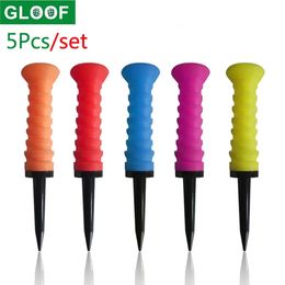 Golf Tees GLOOF 5 Pcs Soft Rubber Cushion Top Plastic Golf Tees 8m 3.26inch Golf Training Supplies Plastic Ball tee 231207