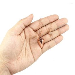 Pendant Necklaces Metal Gyro Spiral Cone Pendulum Pendulos Radiestesia For Dowsing Divination Rose Gold Sliver Copper Color Reiki Antique