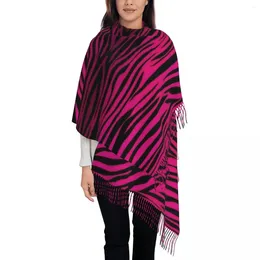 Scarves Womens Tassel Scarf Gothic Pink Zebra Stripes Long Winter Fall Shawl Wrap Gifts Cashmere