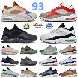 93s Running Shoes 93 Sports Sneakers Men Triple White Black Sepia Stone Vintage Coral Dust Cactus Army Pack Dary Grey Flame Red Mens Trainers Sports Sneaker 40-45