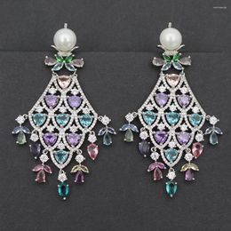 Dangle Earrings Designer Fancy Women's Luxury Jewelry Cubic Zirconia Water Drop Tassel For Women Party Gift