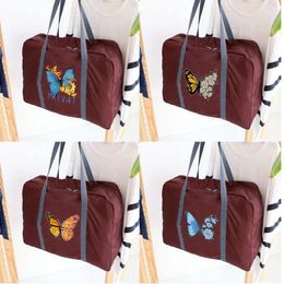 Duffel Bags Storage Bag Unisex Foldable Organisers Large Capacity Portable Luggage Waterproof Butterfly Print Travel Accessories