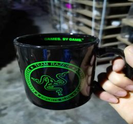 New Razer Deathadder Matte black white coffee cup 12OZ Game player collection edition Ceramic Desktop out door mug3206416