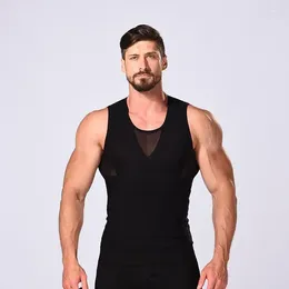 Men's Body Shapers Breathable Corset Tummy Tops Men Vest Mesh Control Trainer Fajas Slimming Waist Sheath Shaper Abdomen Shapewear