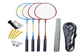 Portable Badminton Set 4 Rackets With Net Pole Easy To Assemble For Backyard Beach Game212o7821642