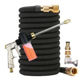 Garden Hoses Watering Irrigation Flexible Expandable Magic Hose Garden Pipe with Spray Water Gun High-Pressure Car Wash Cleaning Tools 231206